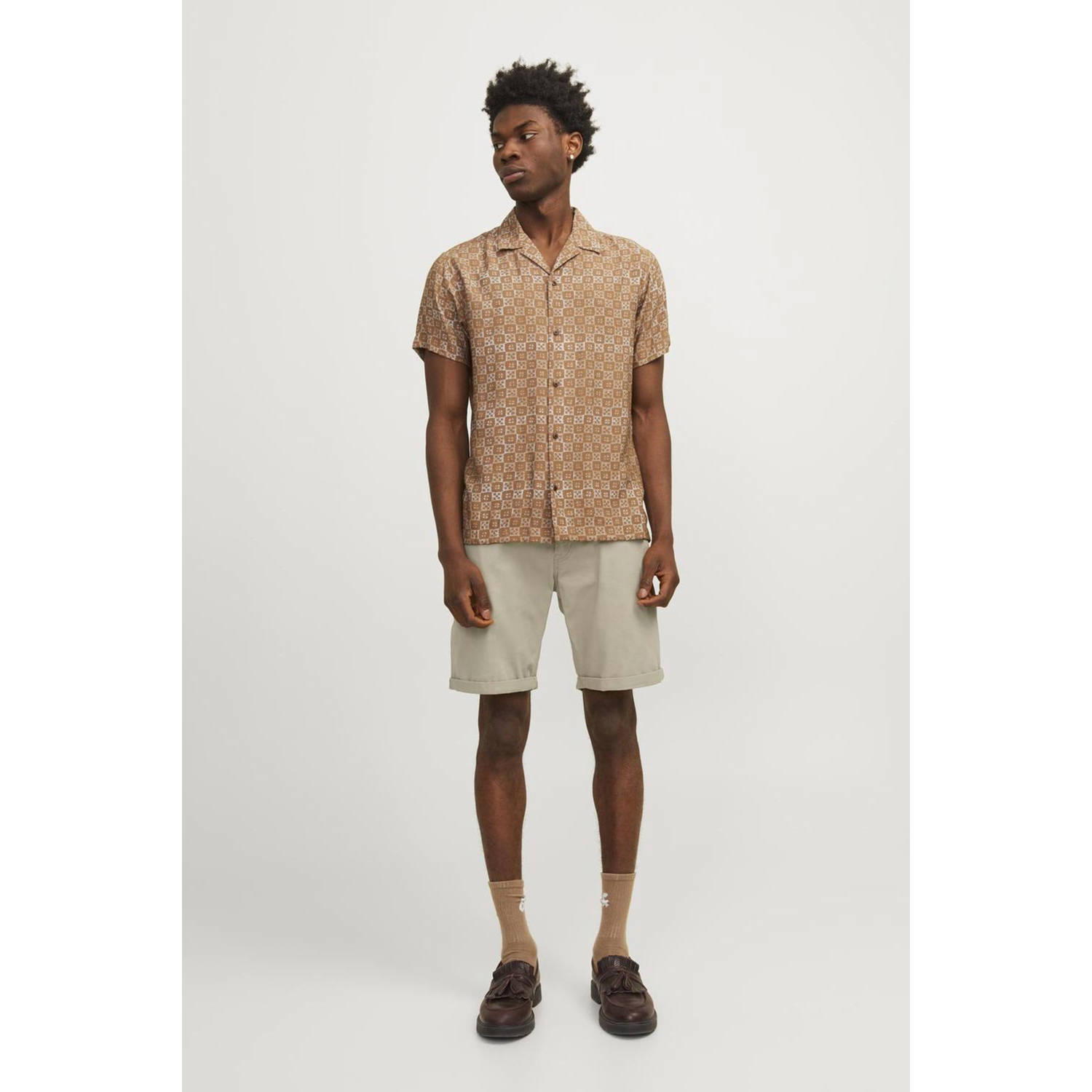 JACK & JONES PANTS STUDIO regular denim short beige