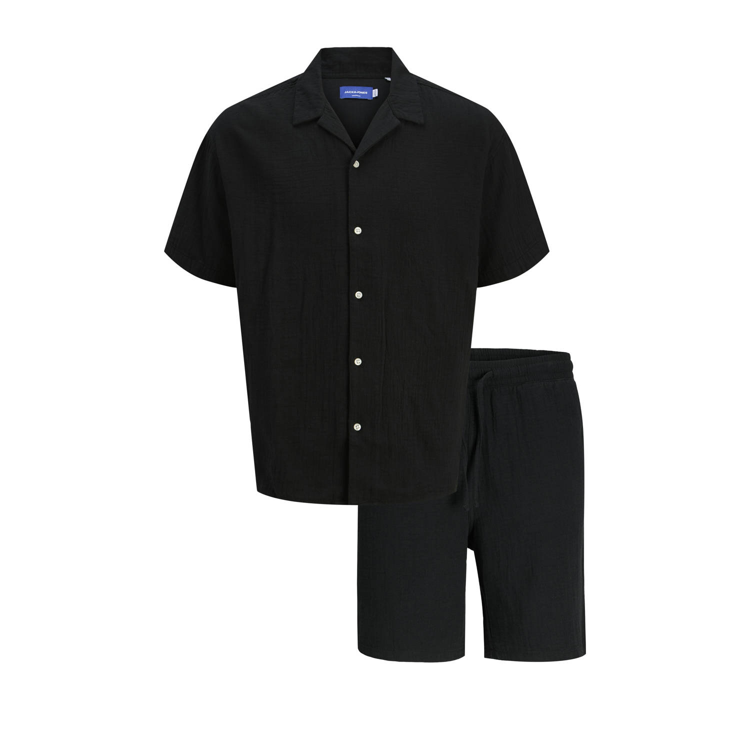 JACK & JONES ORIGINALS relaxed overhemd en short zwart