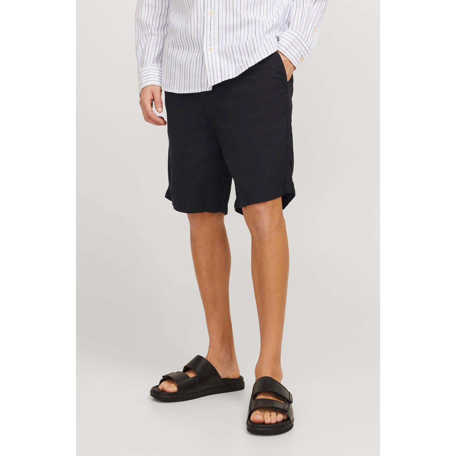 JACK & JONES PANTS STUDIO linnen relaxed casual short (set van 2)
