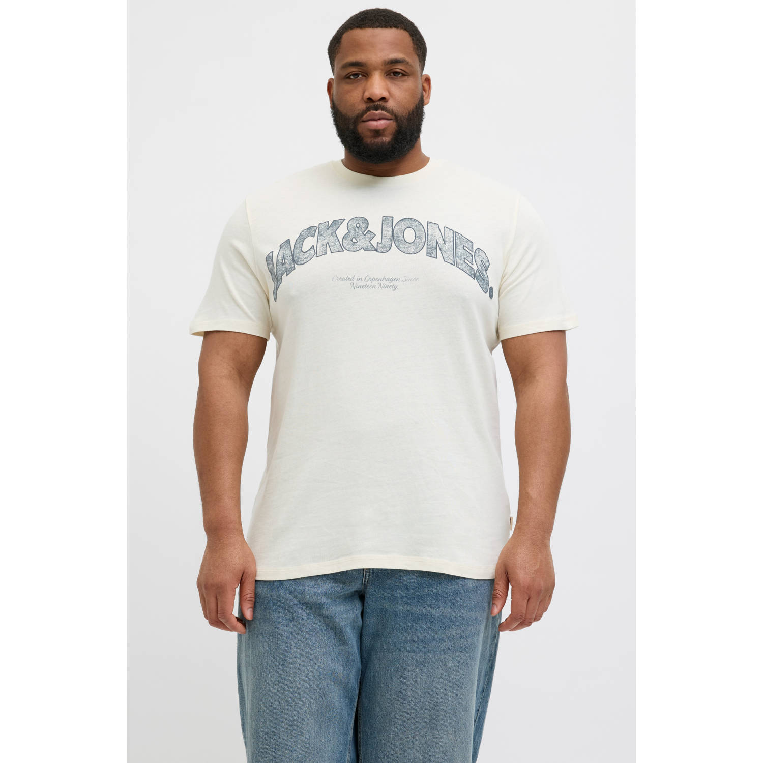Jack & Jones PlusSize Shirt met print JORALMERIA BOLD BRANDING TEE SS CN PLS