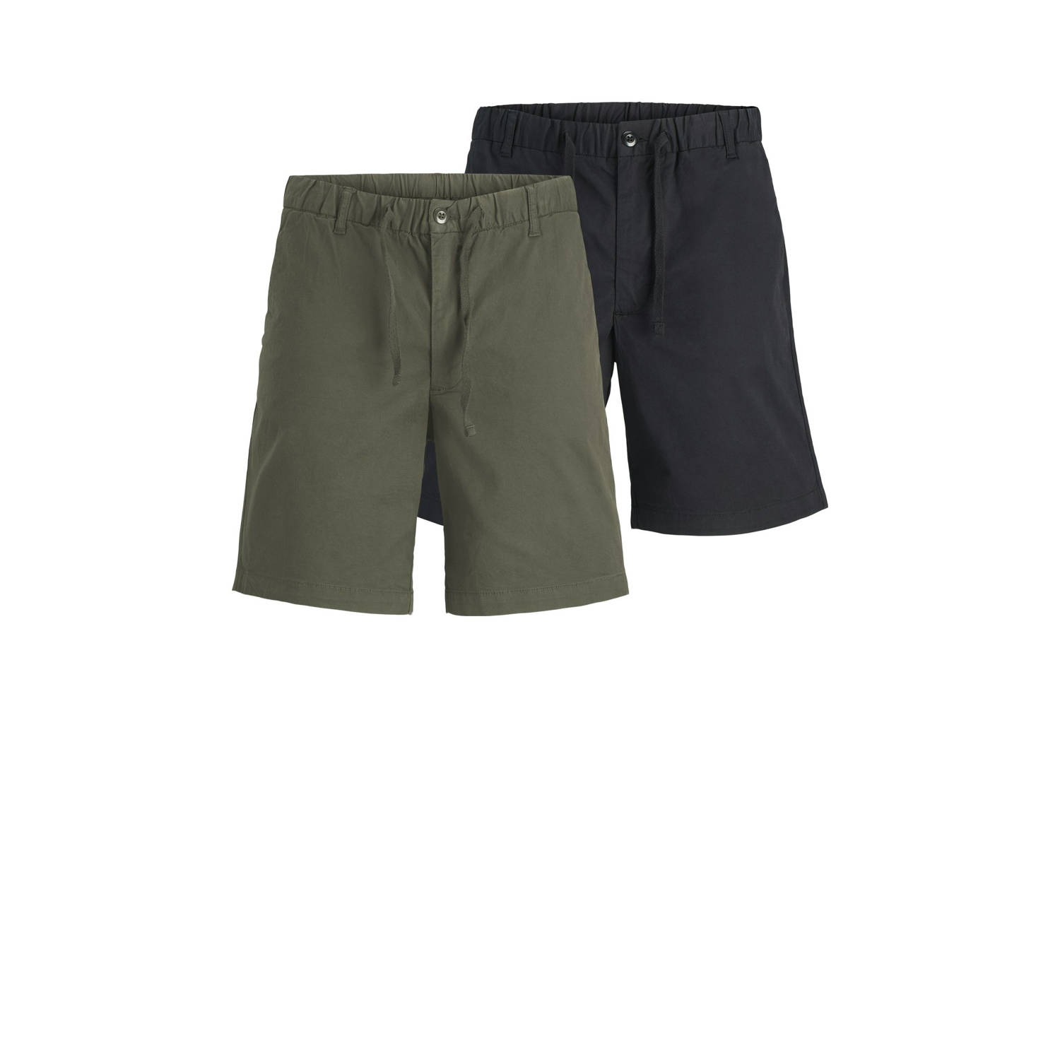JACK & JONES PLUS SIZE linnen loose casual short (set van 2)