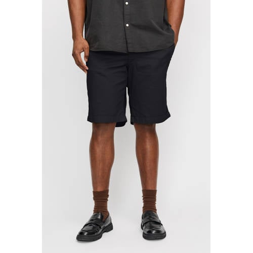 JACK & JONES PLUS SIZE linnen loose fit short zwart afbeelding
