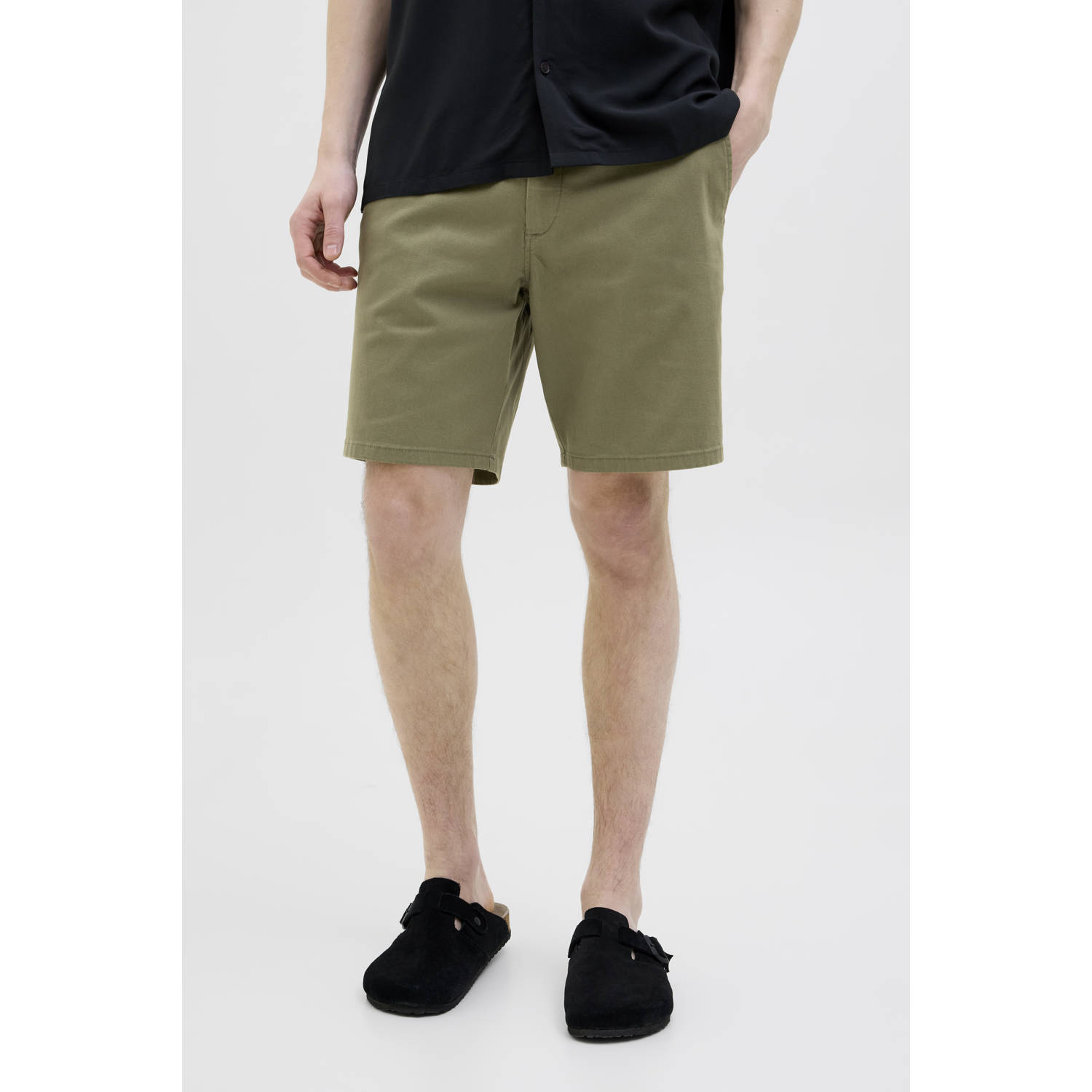 JJ REBEL regular chino short olijfgroen