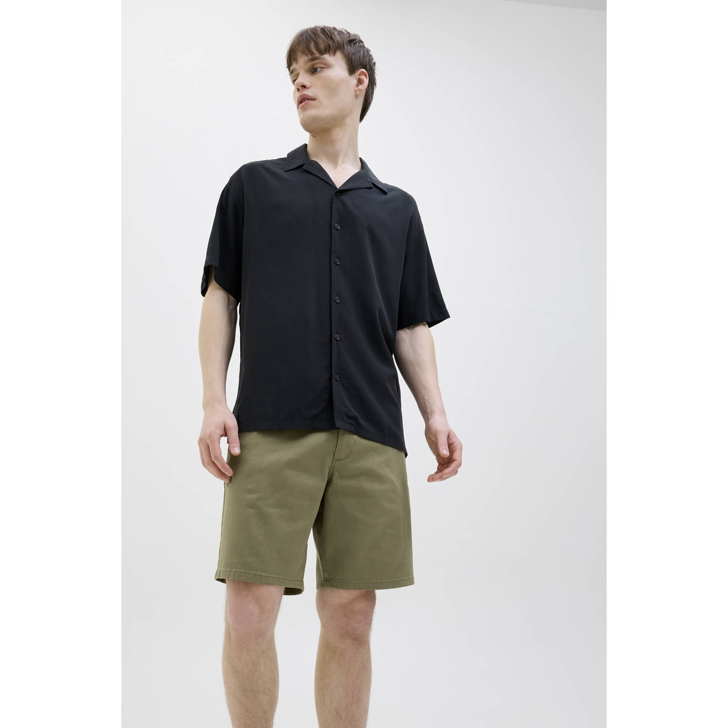 JJ REBEL regular chino short olijfgroen