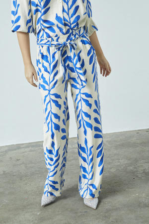 straight high waist broek blauw