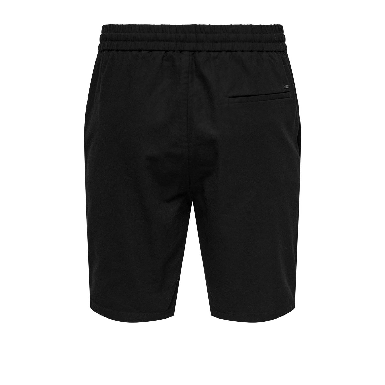 ONLY & SONS linnen loose fit short zwart