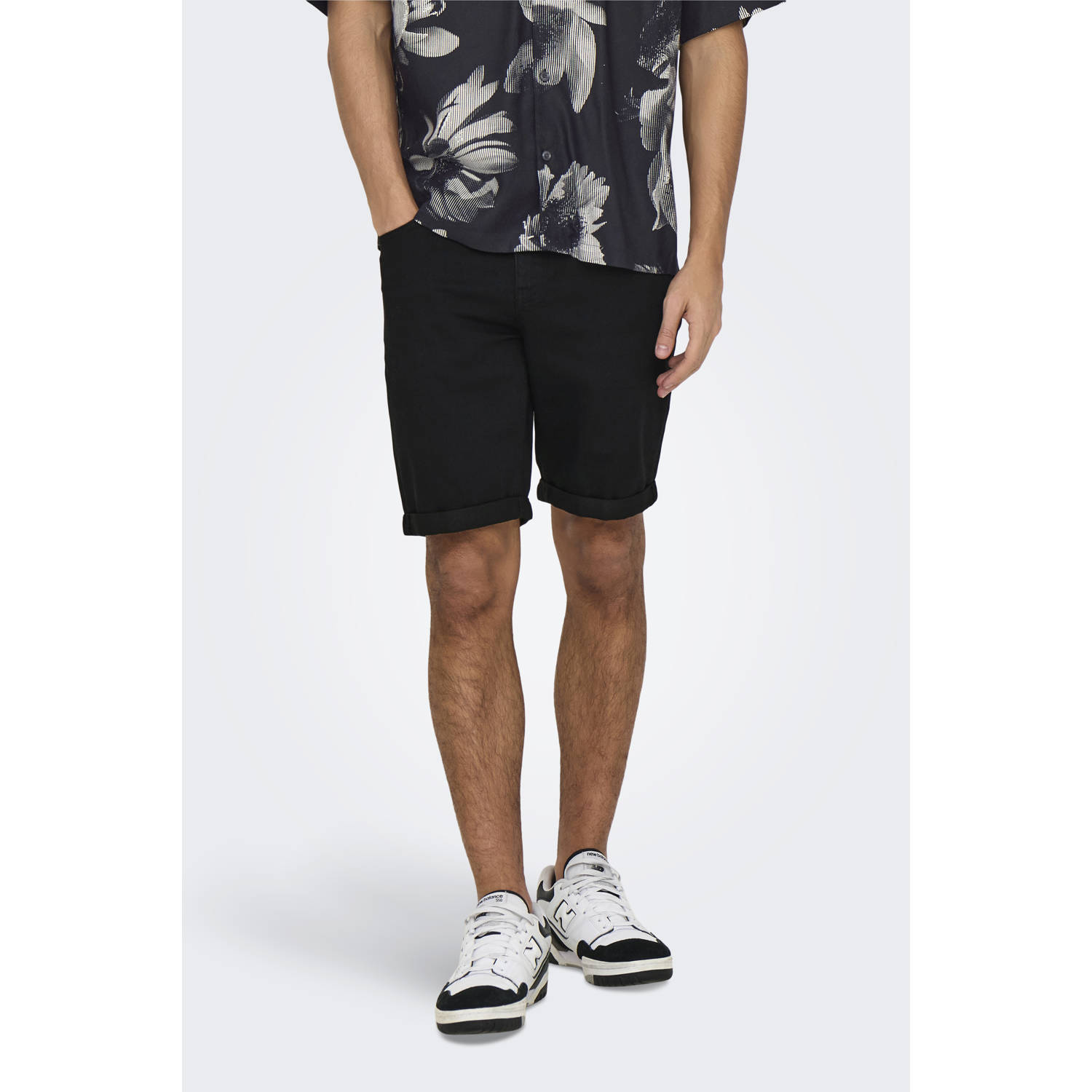 ONLY & SONS denim regular denim short ONSPLY black denim