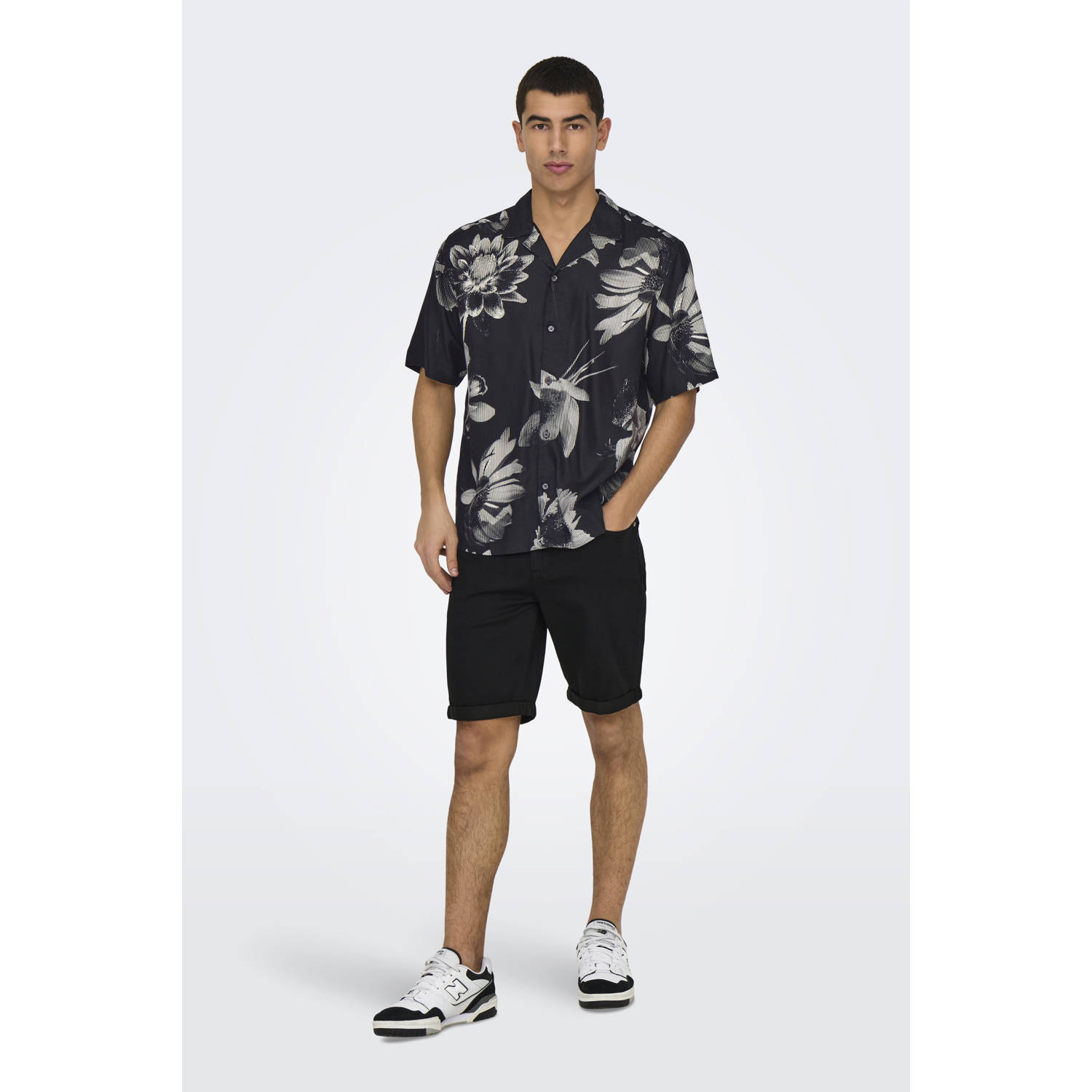 ONLY & SONS denim regular denim short ONSPLY black denim