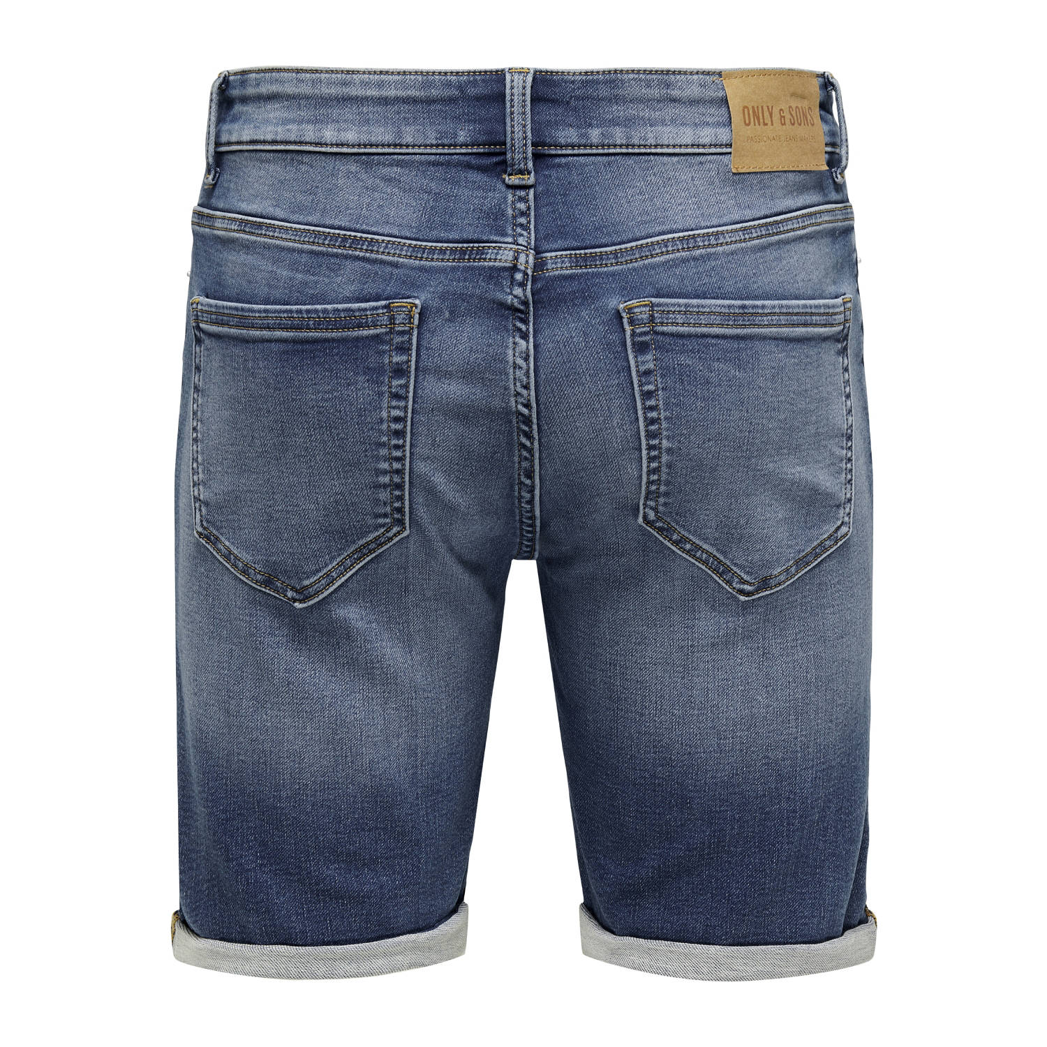 ONLY & SONS regular denim short blauw