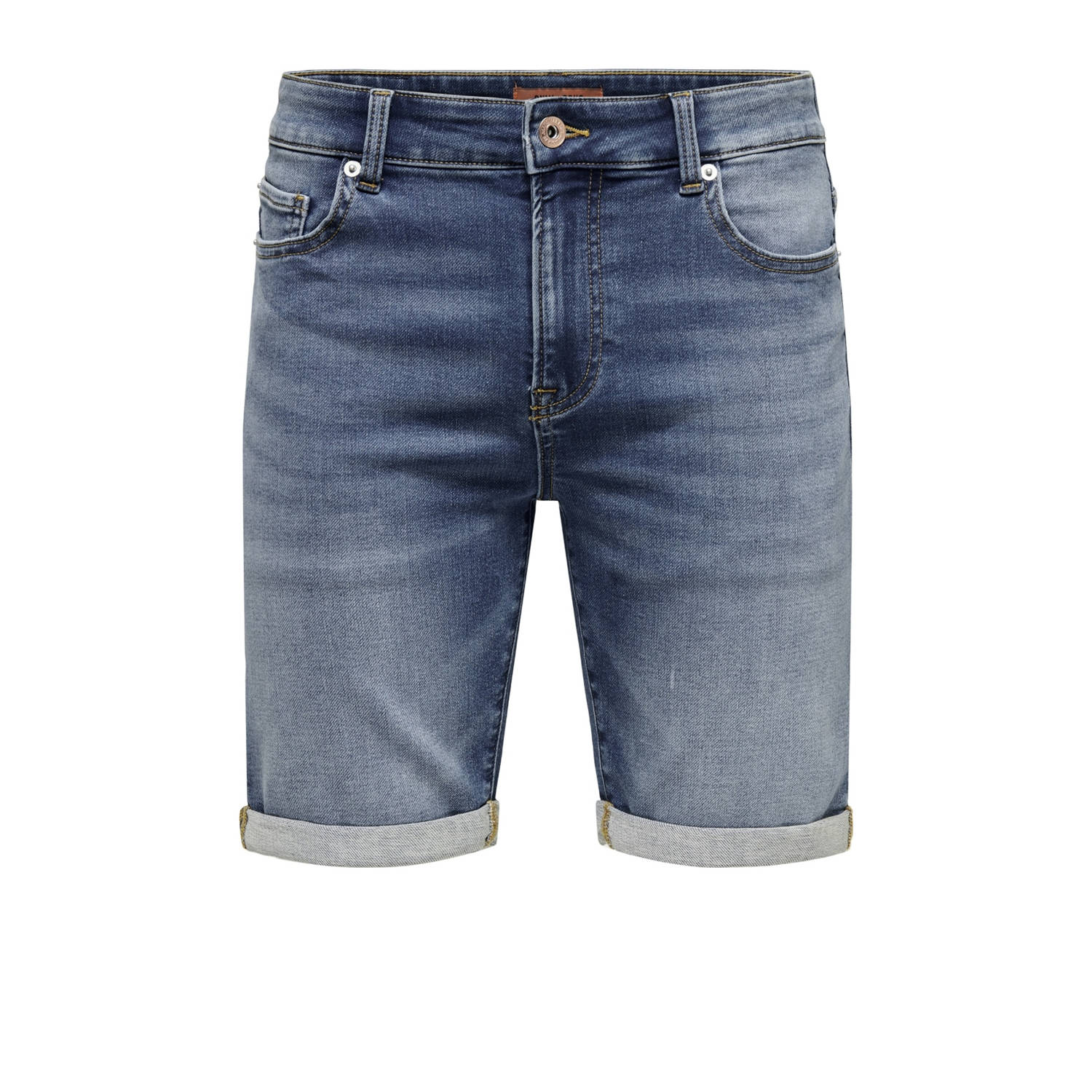 ONLY & SONS regular denim short blauw