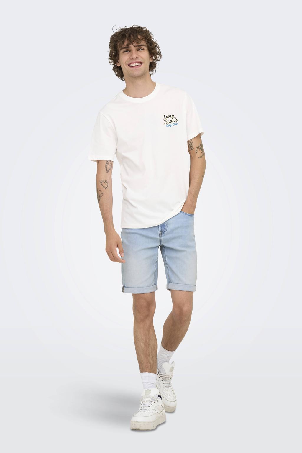 ONLY & SONS regular denim short ONSPLY light blue denim