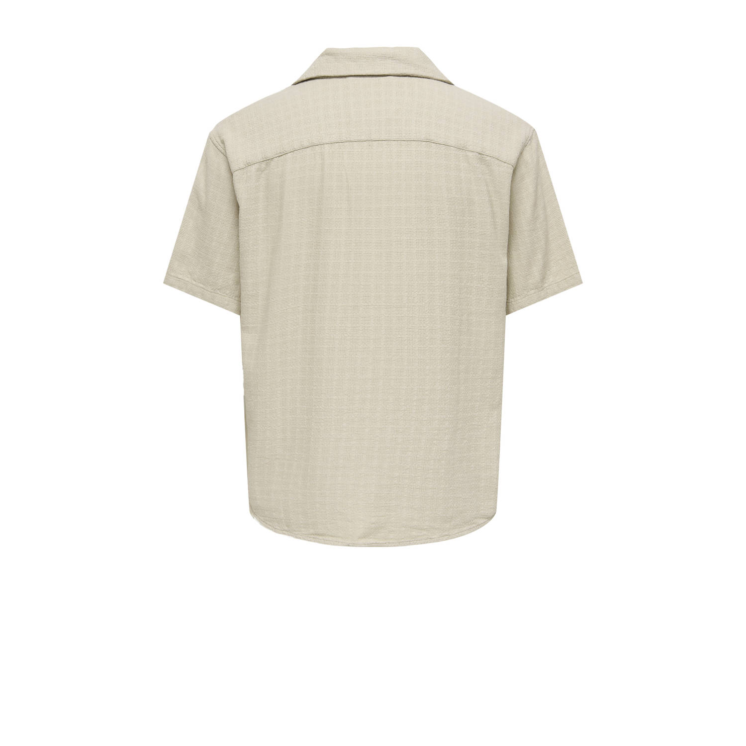 ONLY & SONS casual overhemd met textuur taupe