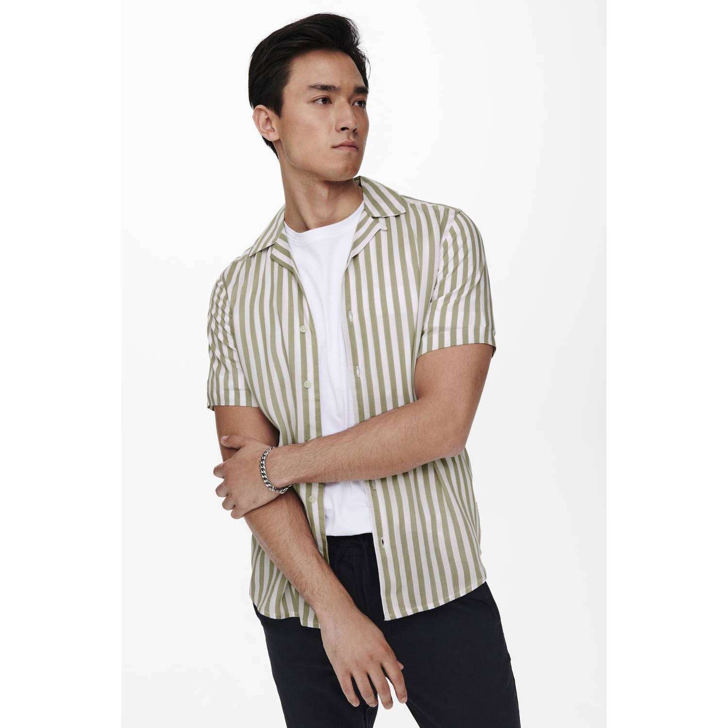 ONLY & SONS casual overhemd grijs
