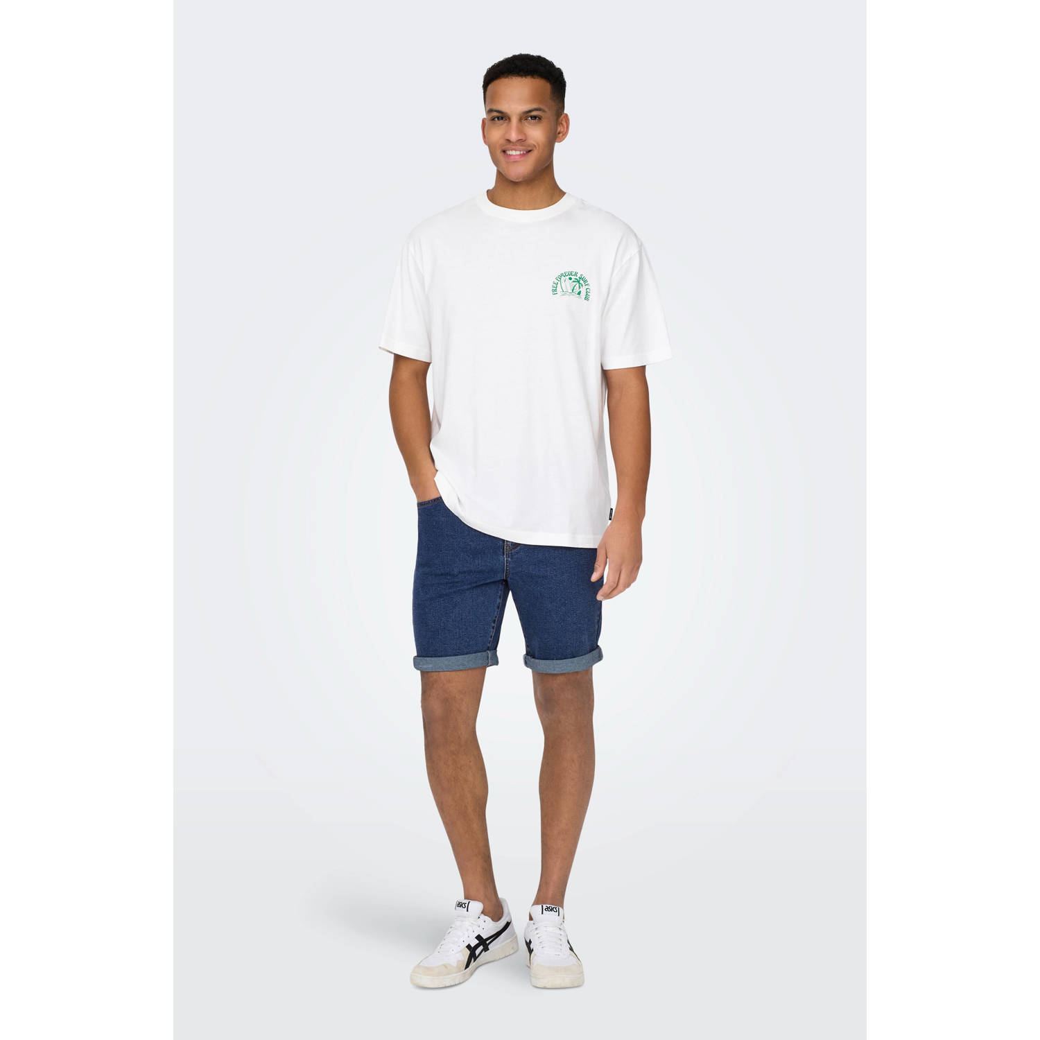 ONLY & SONS regular denim short ONSPLY medium blue denim