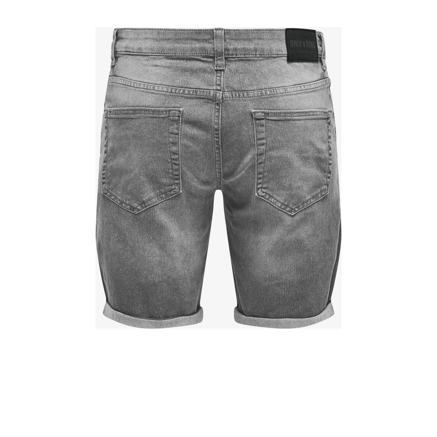 ONLY & SONS regular denim short ONSPLY grey denim