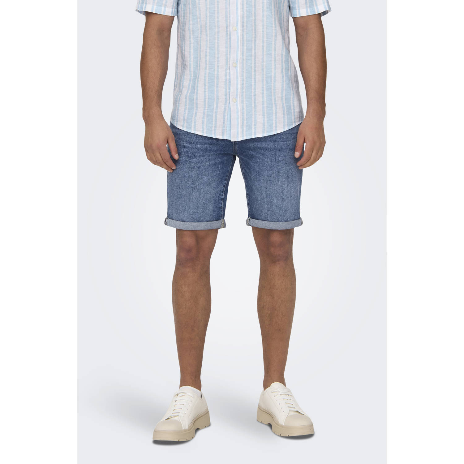 ONLY & SONS regular denim short ONSPLY light blue denim