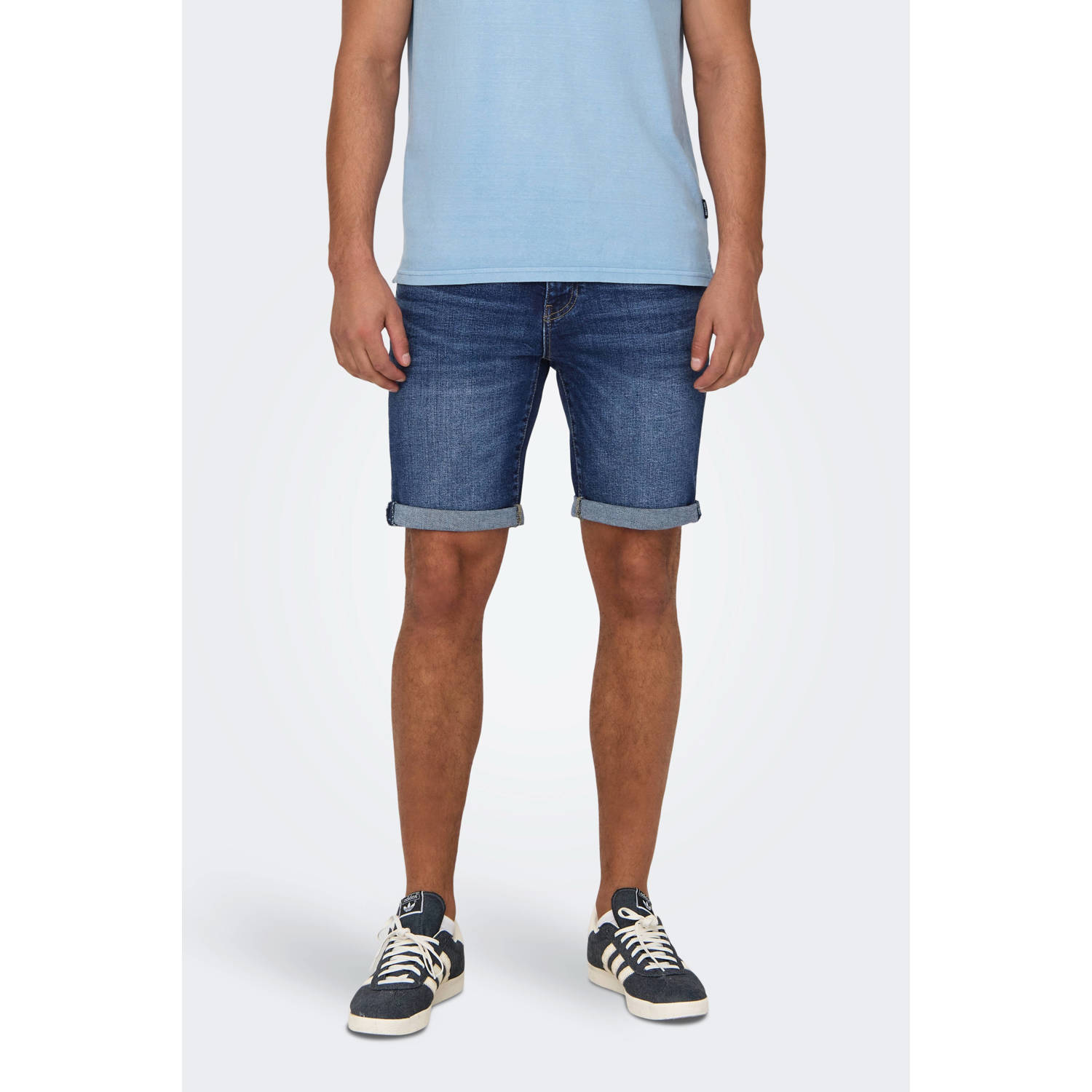 ONLY & SONS regular denim short ONSPLY dark blue denim