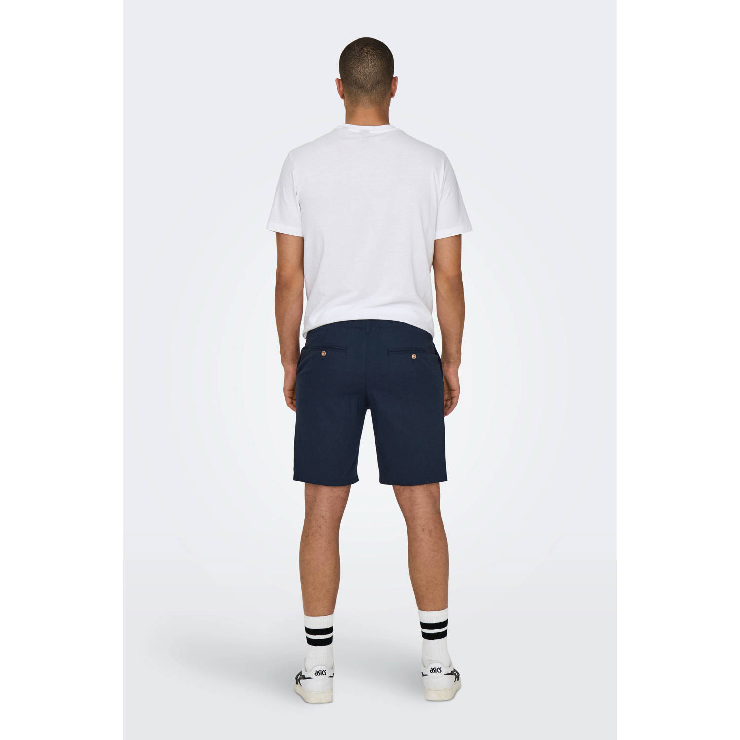 ONLY & SONS regular chino short donkerblauw
