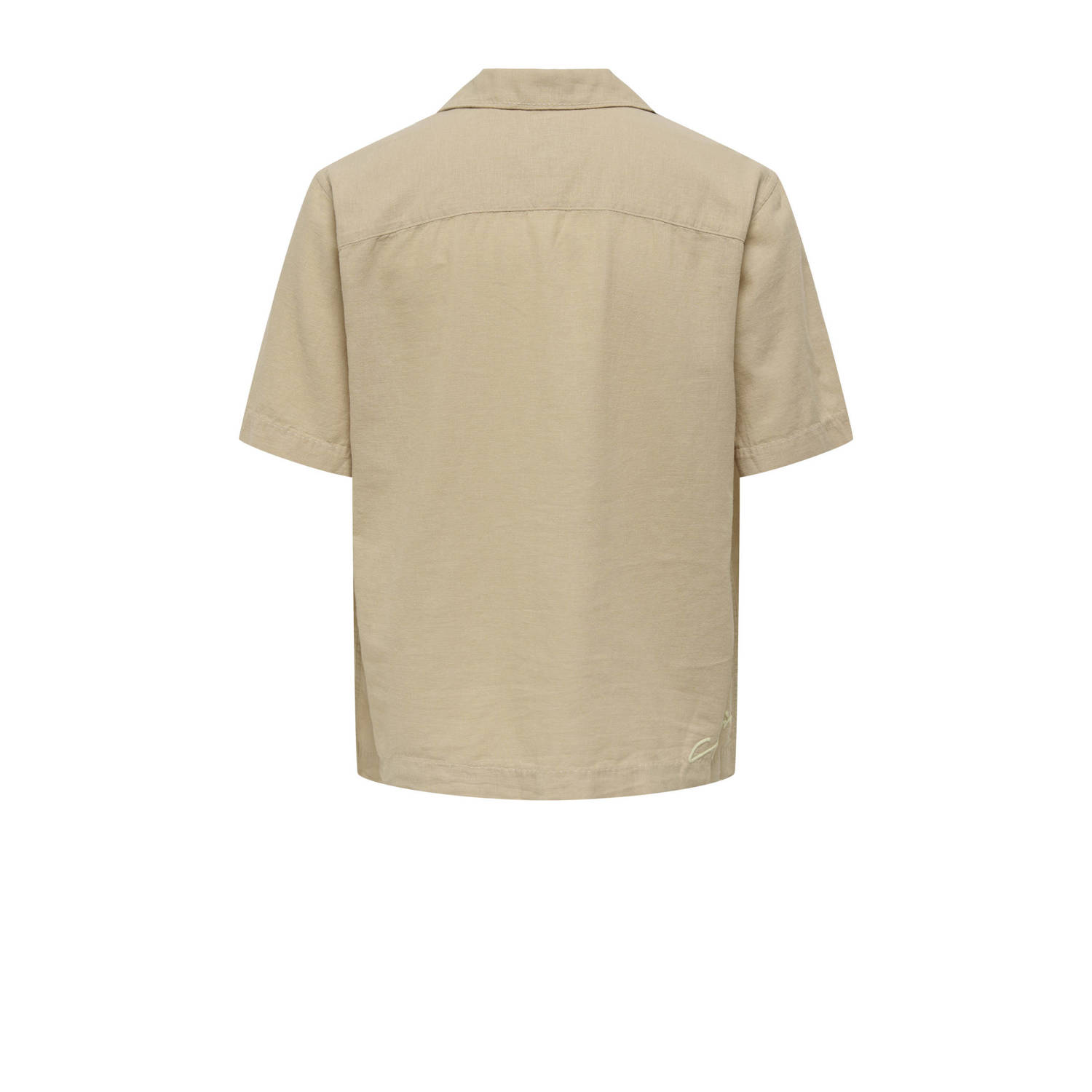 ONLY & SONS linnen casual overhemd lichtbruin