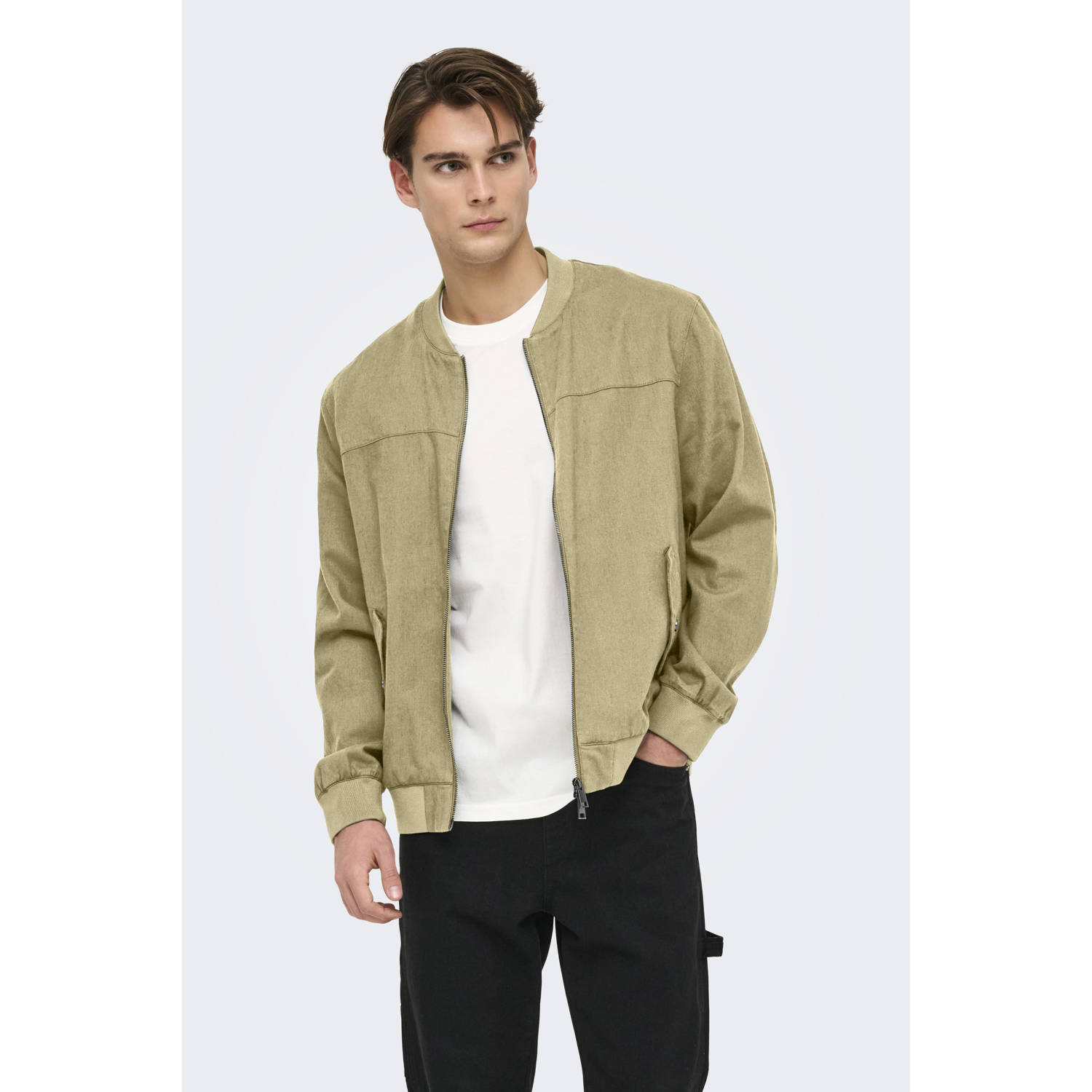 ONLY & SONS linnen zomerjas beige