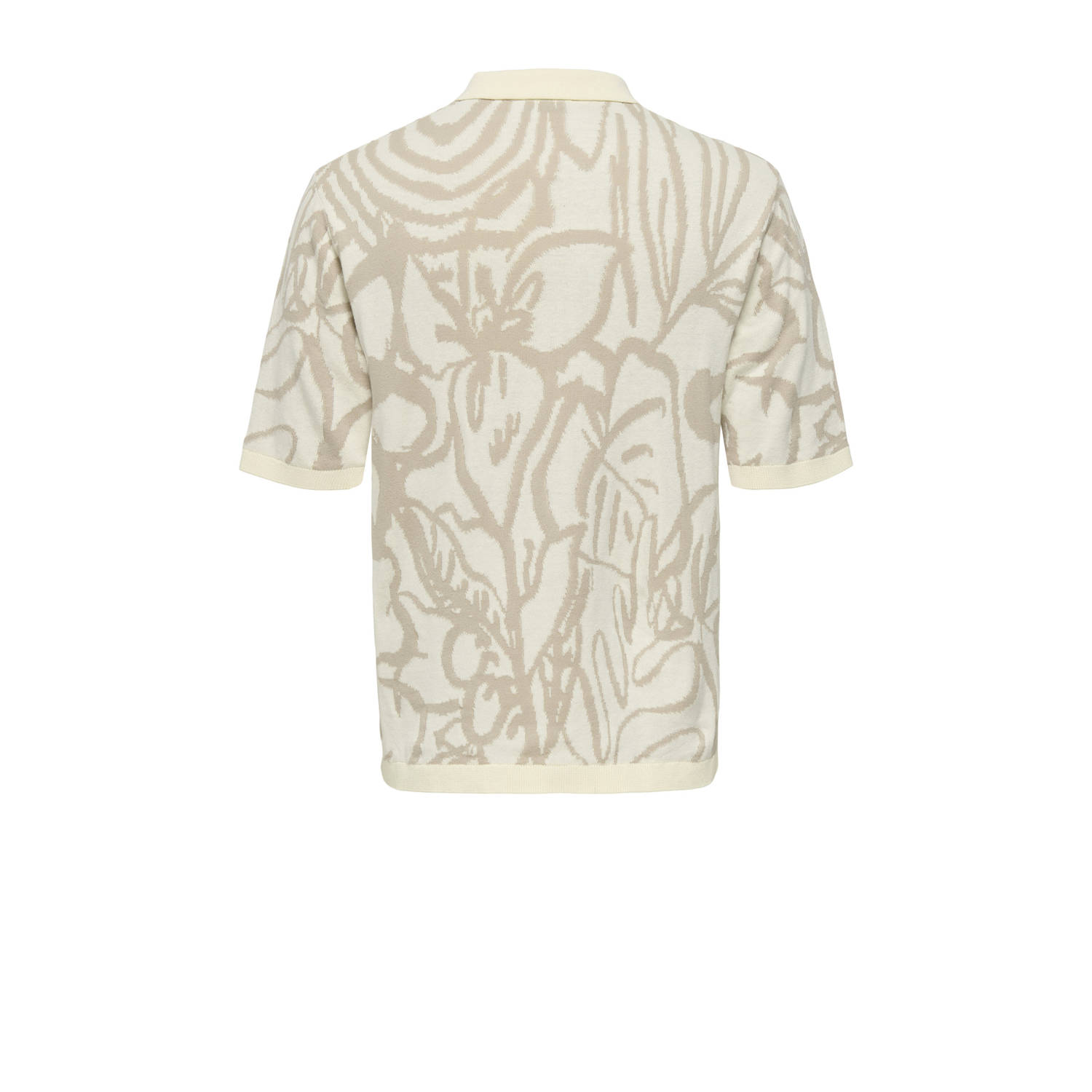 ONLY & SONS casual overhemd gebreid beige