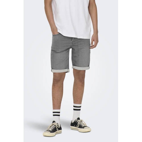 ONLY & SONS regular fit denim short ONSPLY grey denim afbeelding