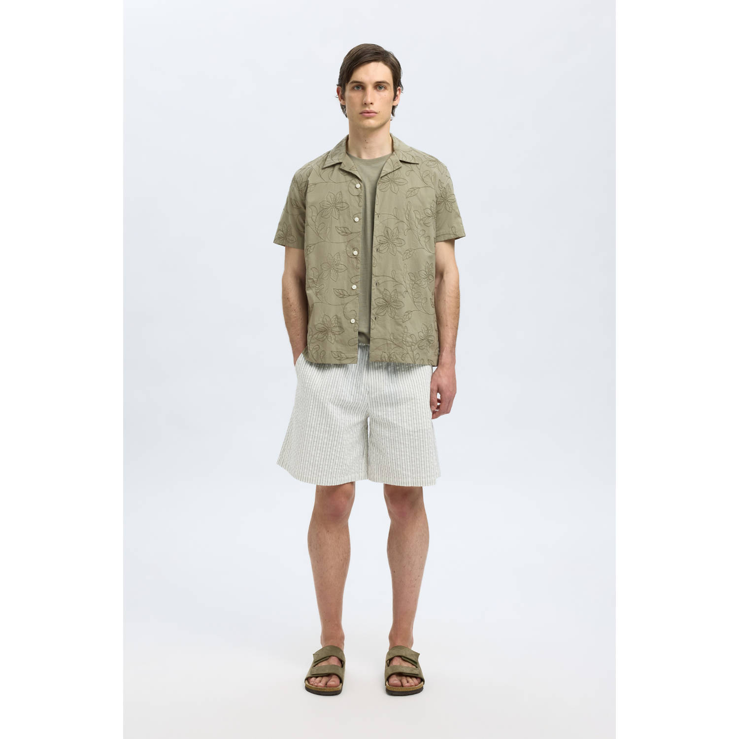 SELECTED HOMME casual overhemd groen