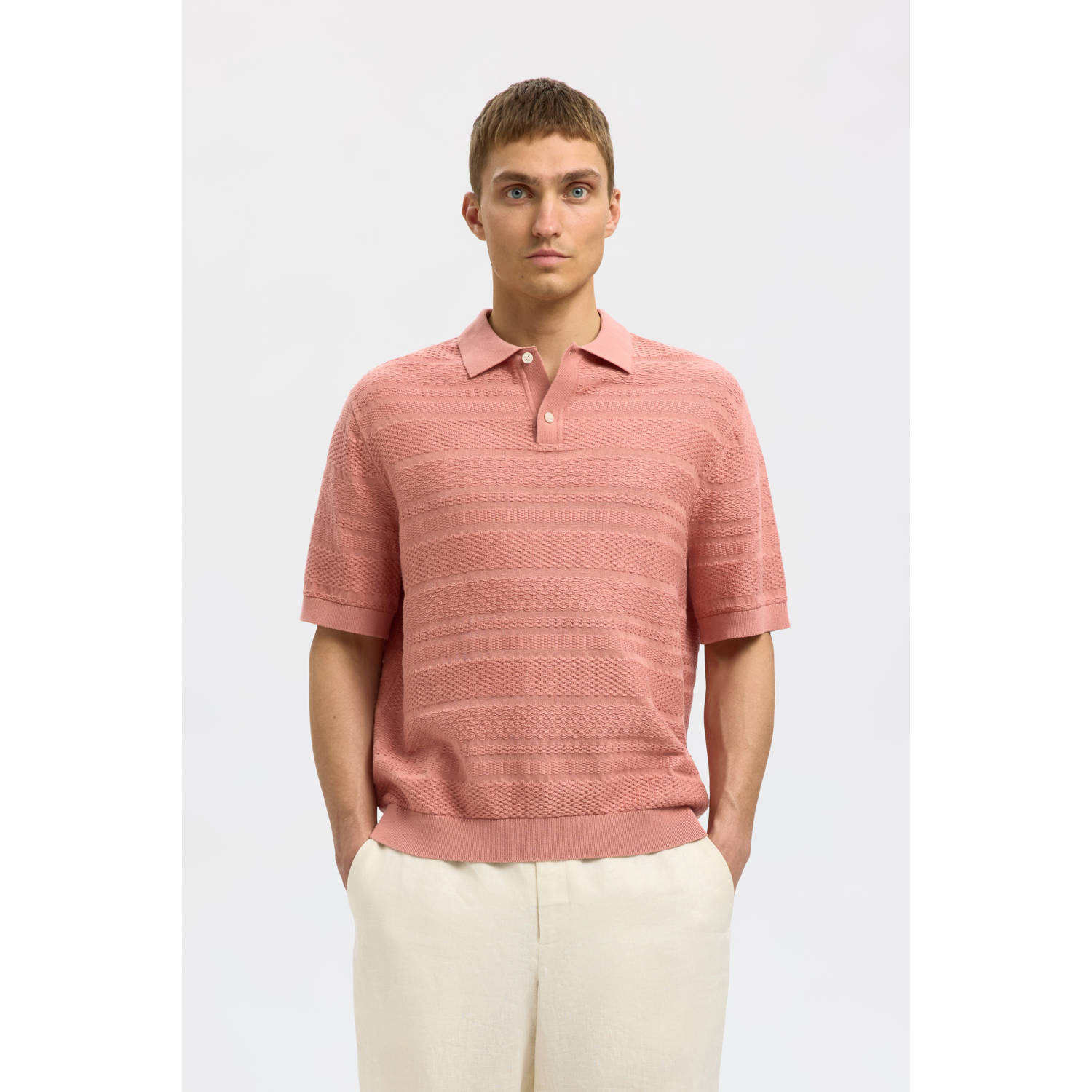 Selected Homme Relaxed fit poloshirt van puur katoen model 'FOAM'