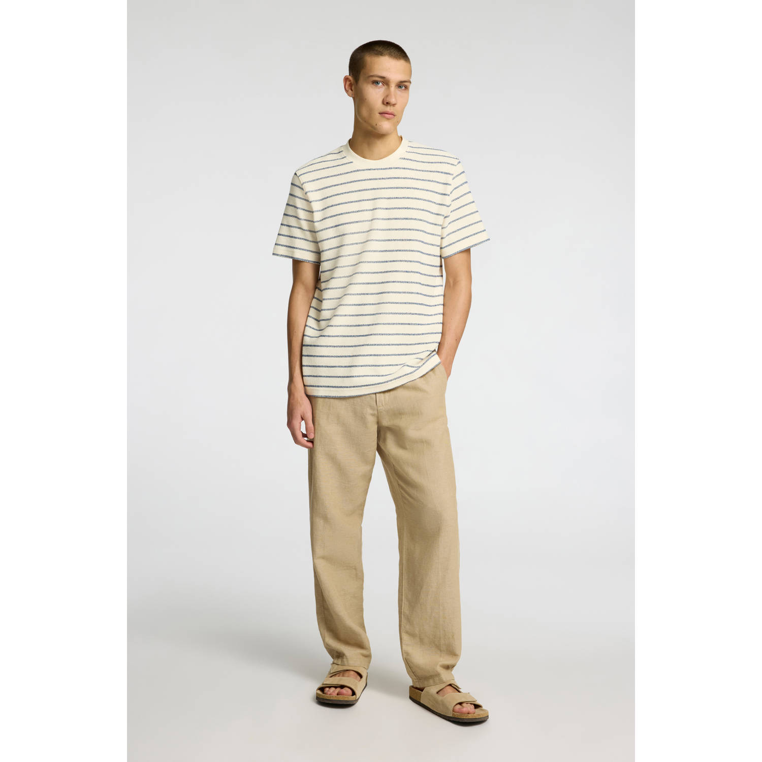 SELECTED HOMME regular T-shirt SLHDJANGO blauw