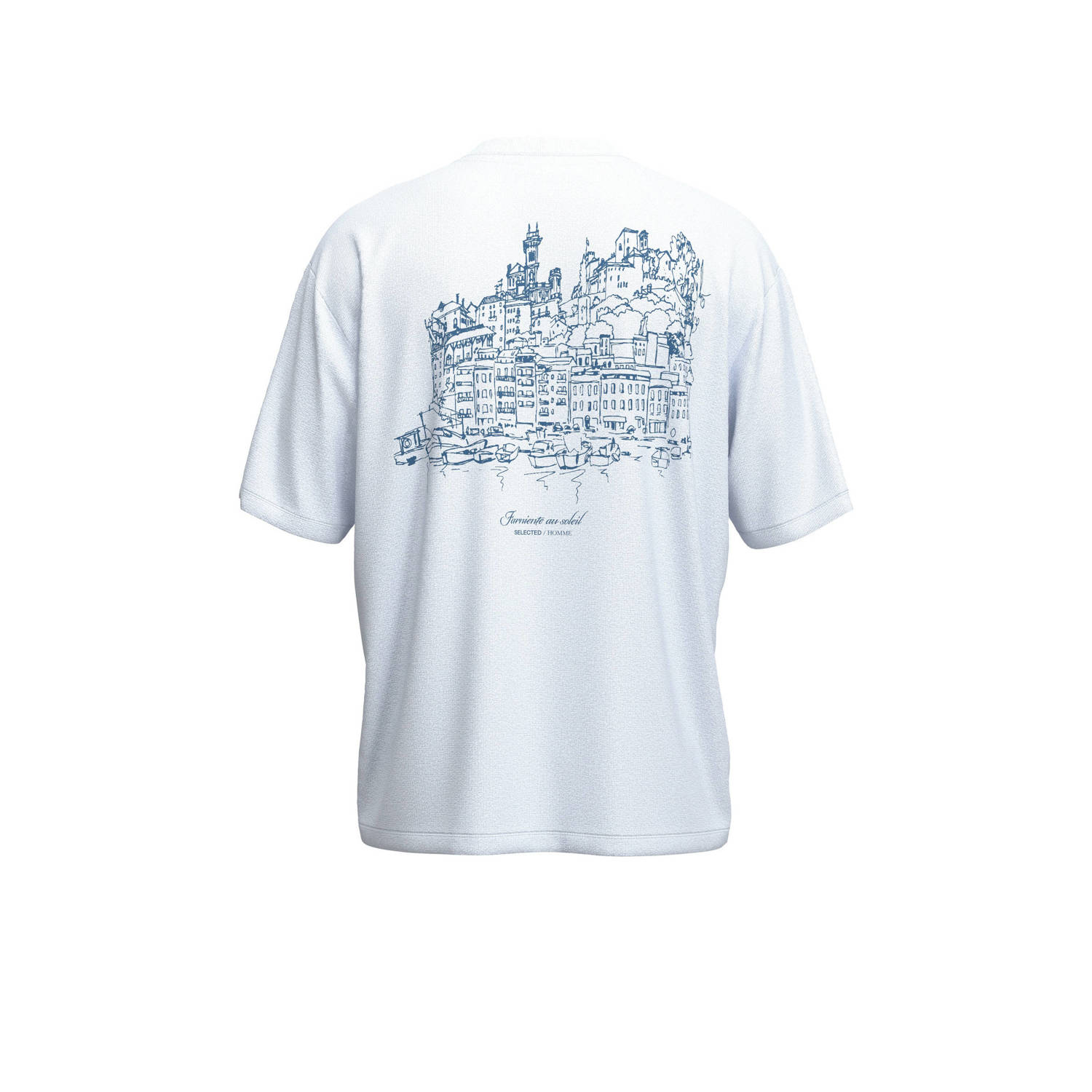 SELECTED HOMME relxed T-shirt SLHLOOSEOSCAR wit