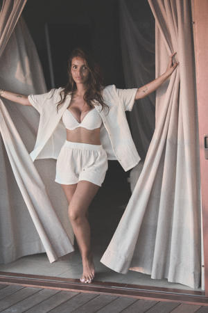 mousseline pyjamashort wit