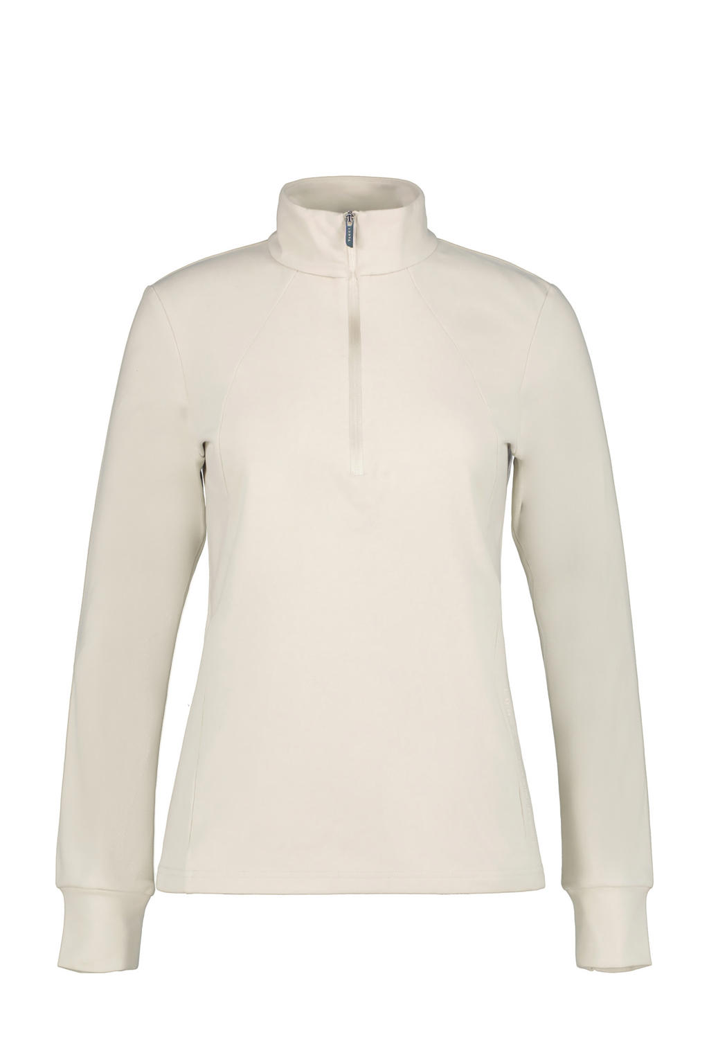 Ecru dames Luhta skipully Kivisalmi van polyester met lange mouwen, opstaande kraag en halve rits