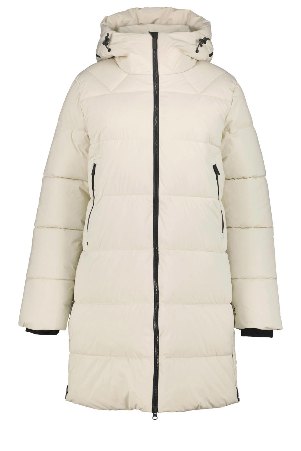 Ecru dames Luhta jas Eisele van polyester met lange mouwen, capuchon en ritssluiting