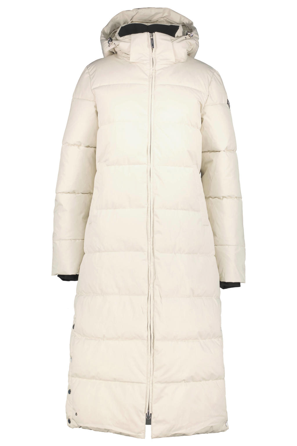 Ecru dames Luhta jas Iisalmi van polyester met effen, lange mouwen, capuchon en ritssluiting