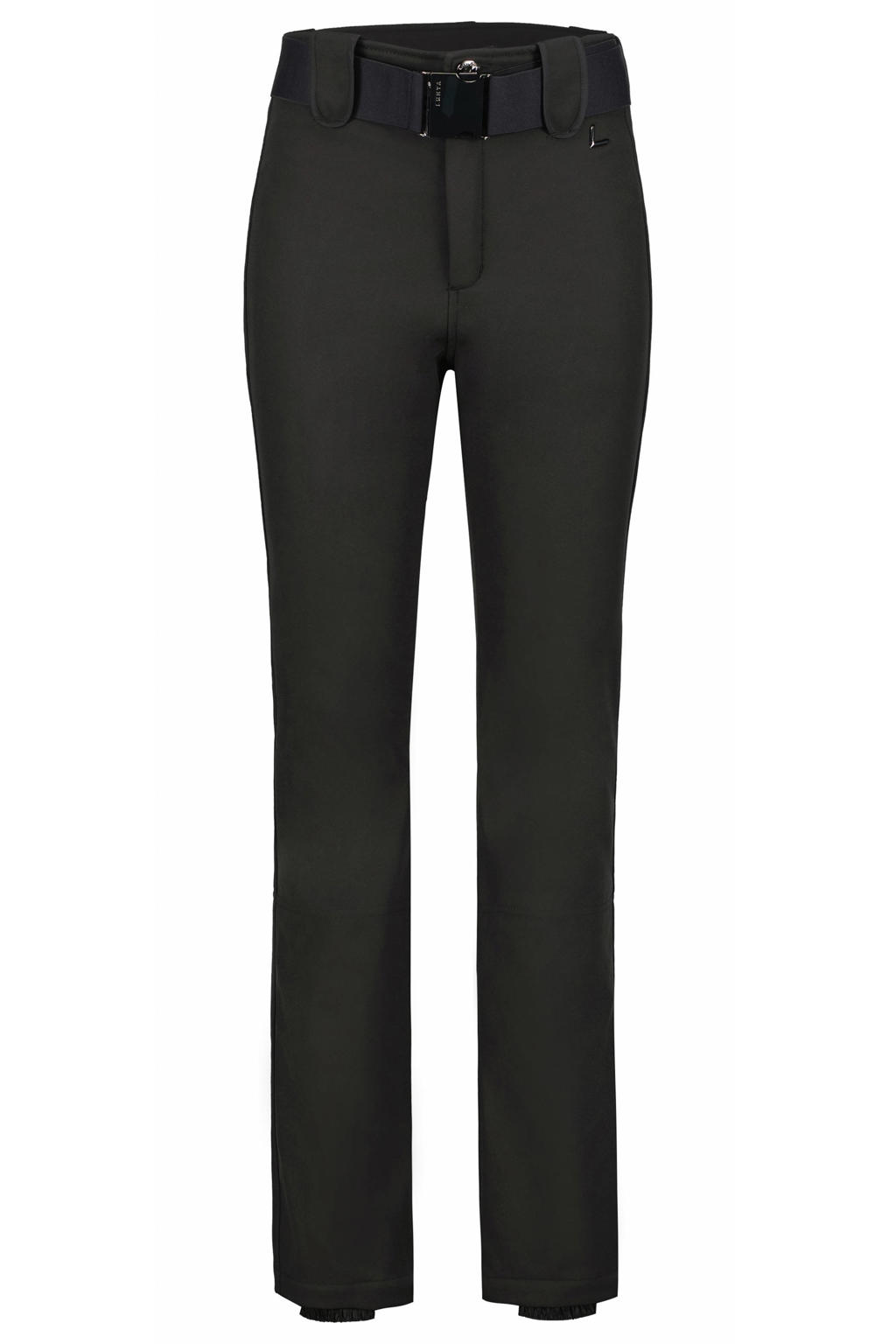 Zwarte dames Luhta skibroek Joensuu van softshell materiaal met ritssluiting