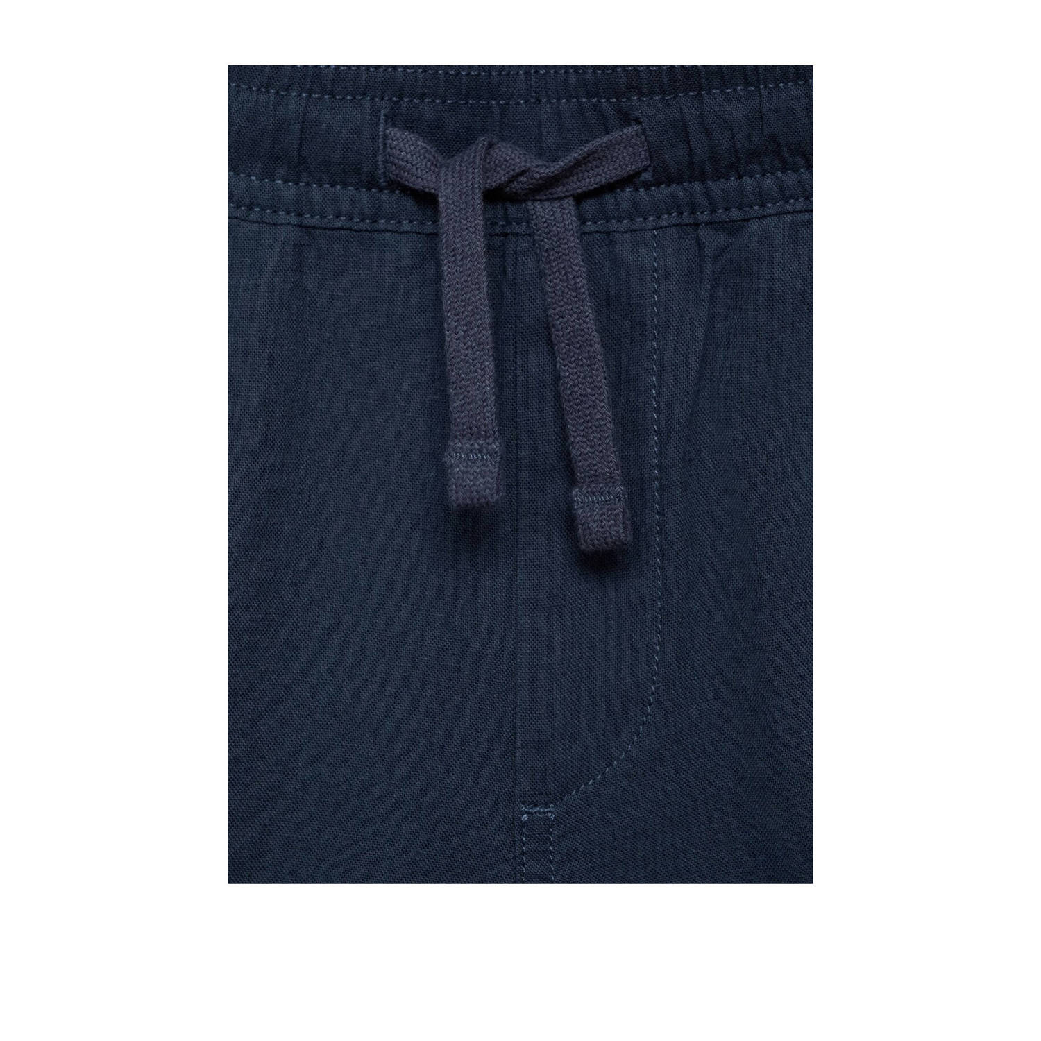 Mango Kids linnen casual short donkerblauw