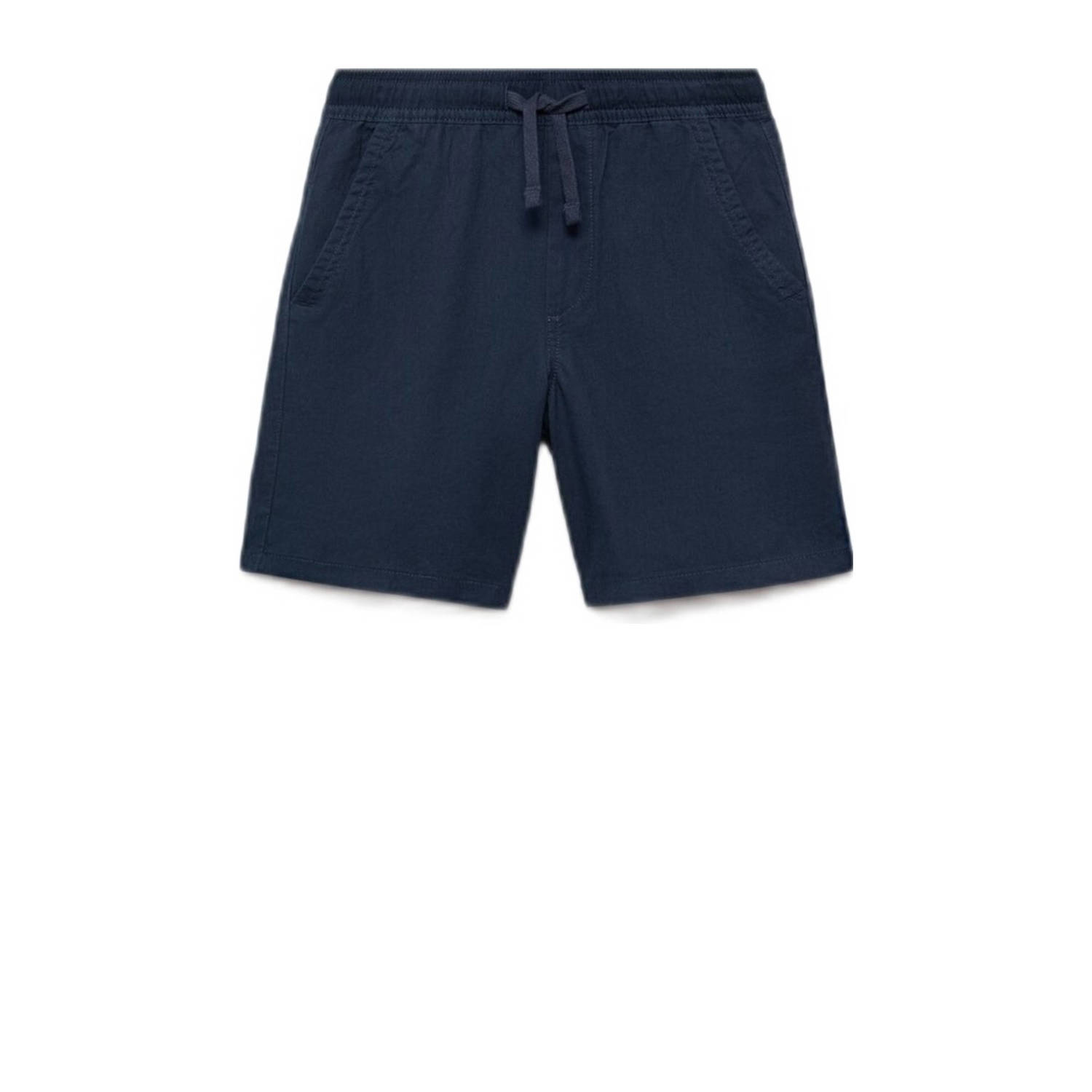 Mango Kids linnen casual short donkerblauw