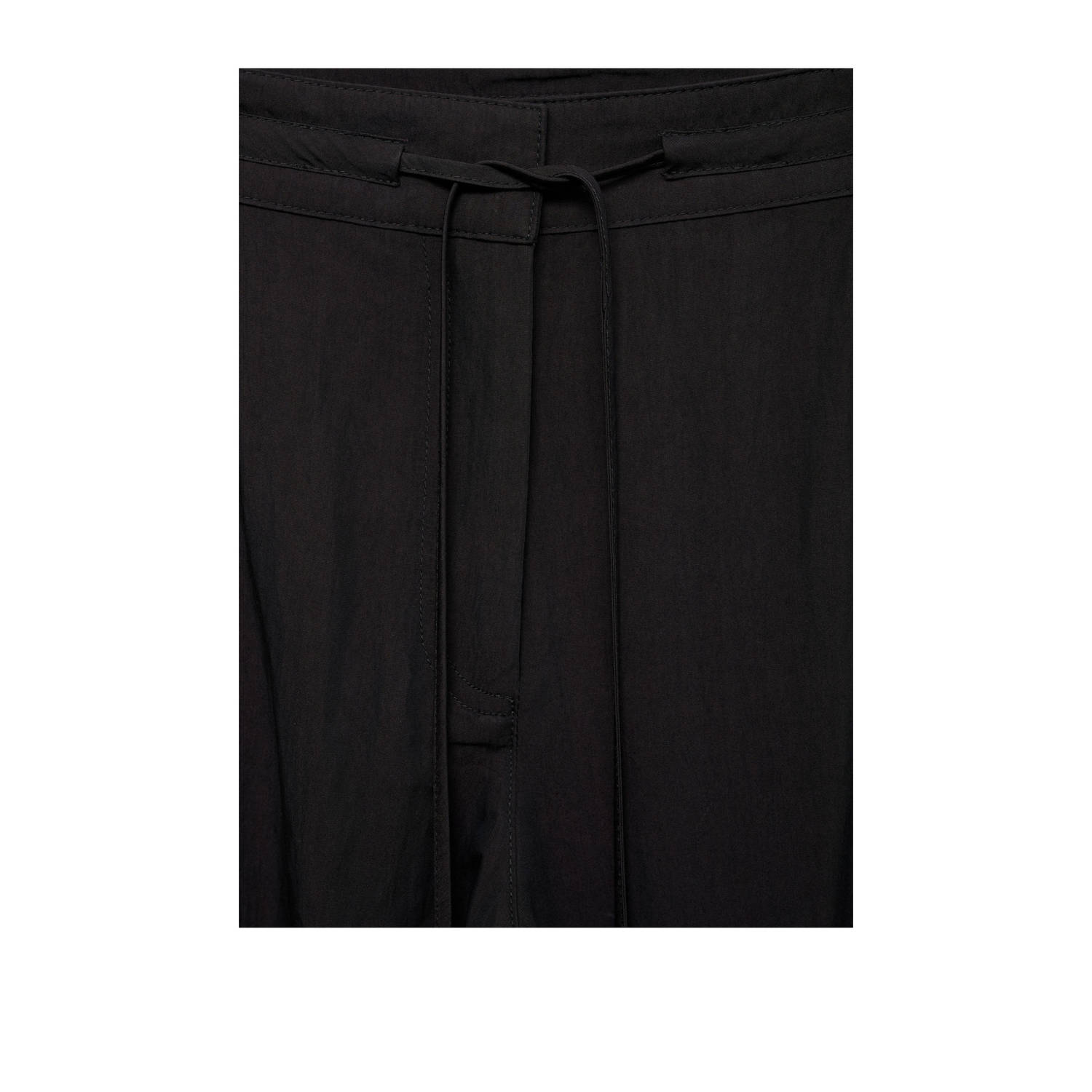 Mango wide leg high waist casual broek antraciet