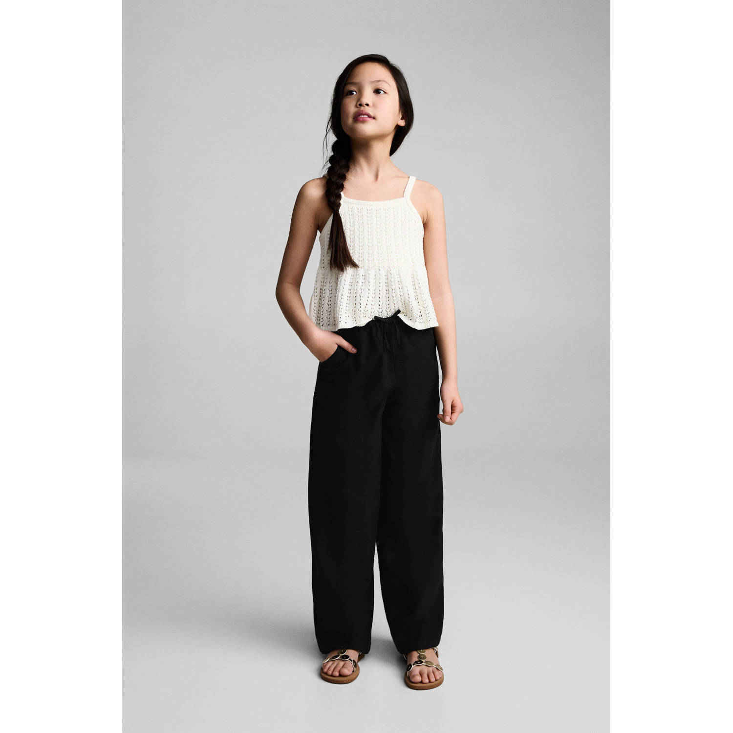 Mango Kids casual broek zwart
