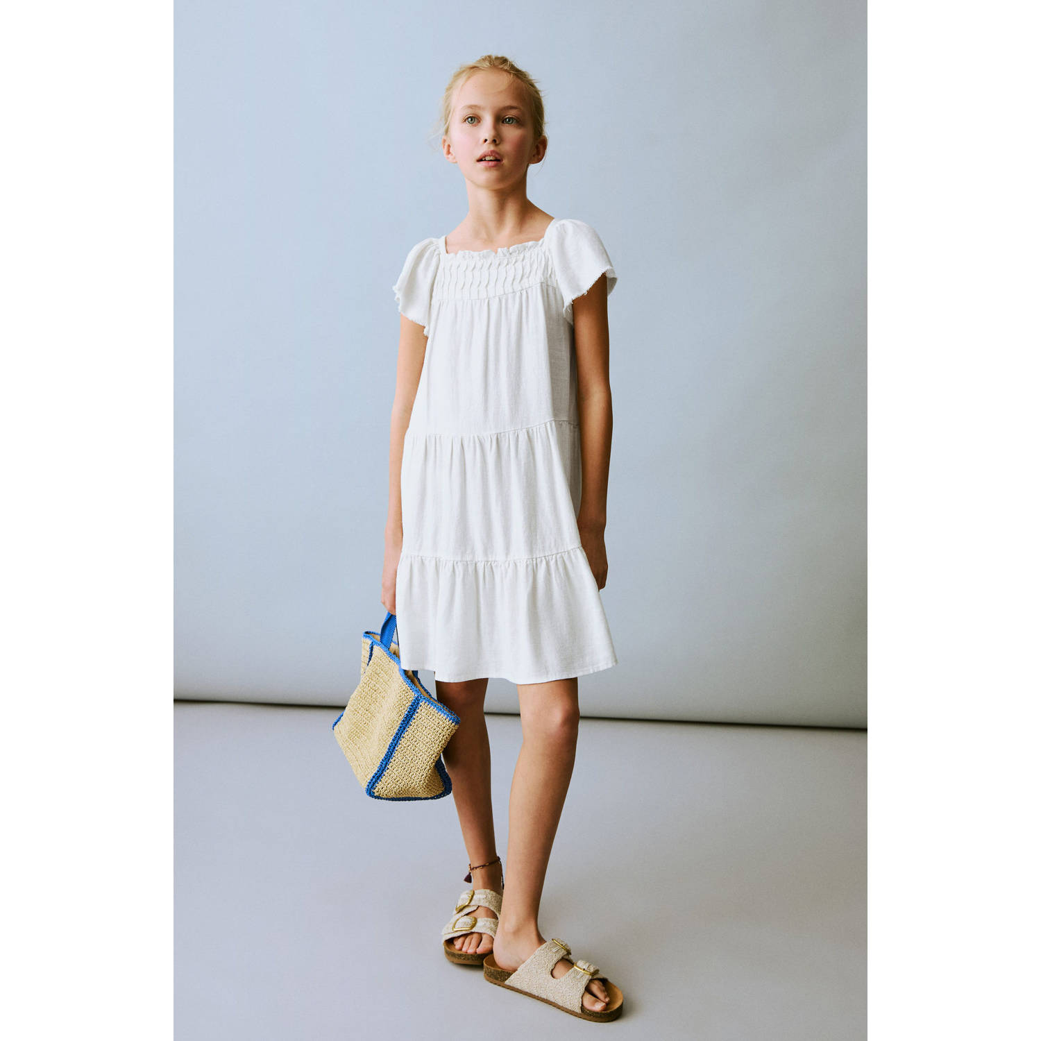 Mango Kids korte jurk wit