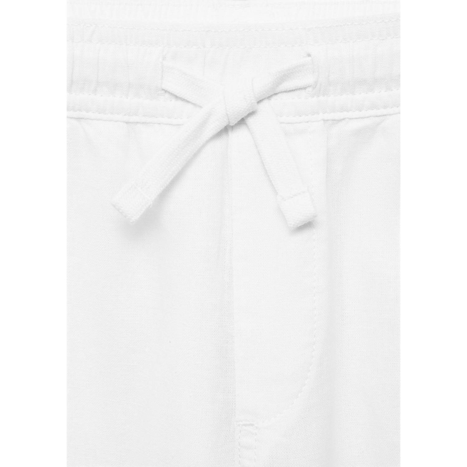Mango Kids linnen casual broek wit