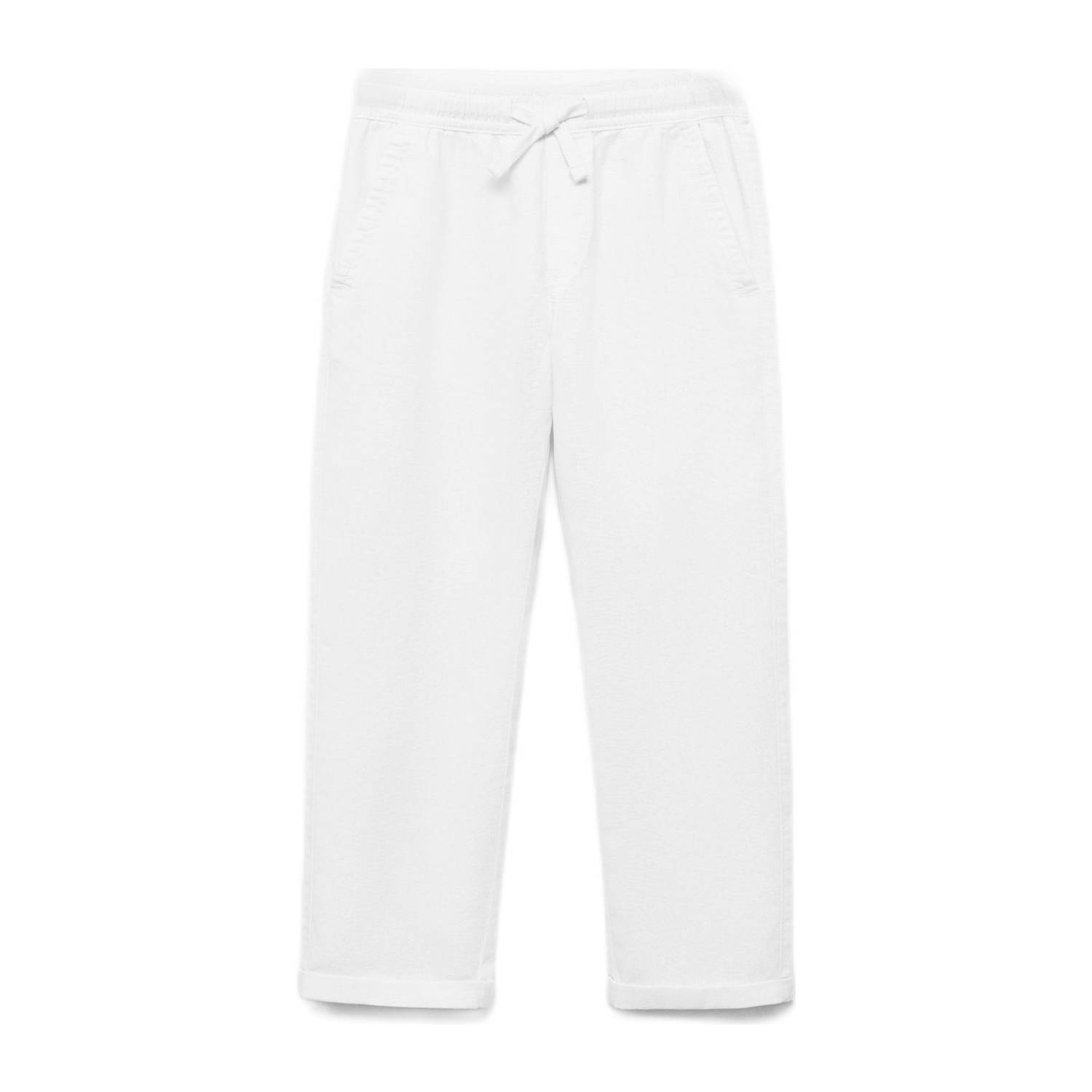 Mango Kids linnen casual broek wit