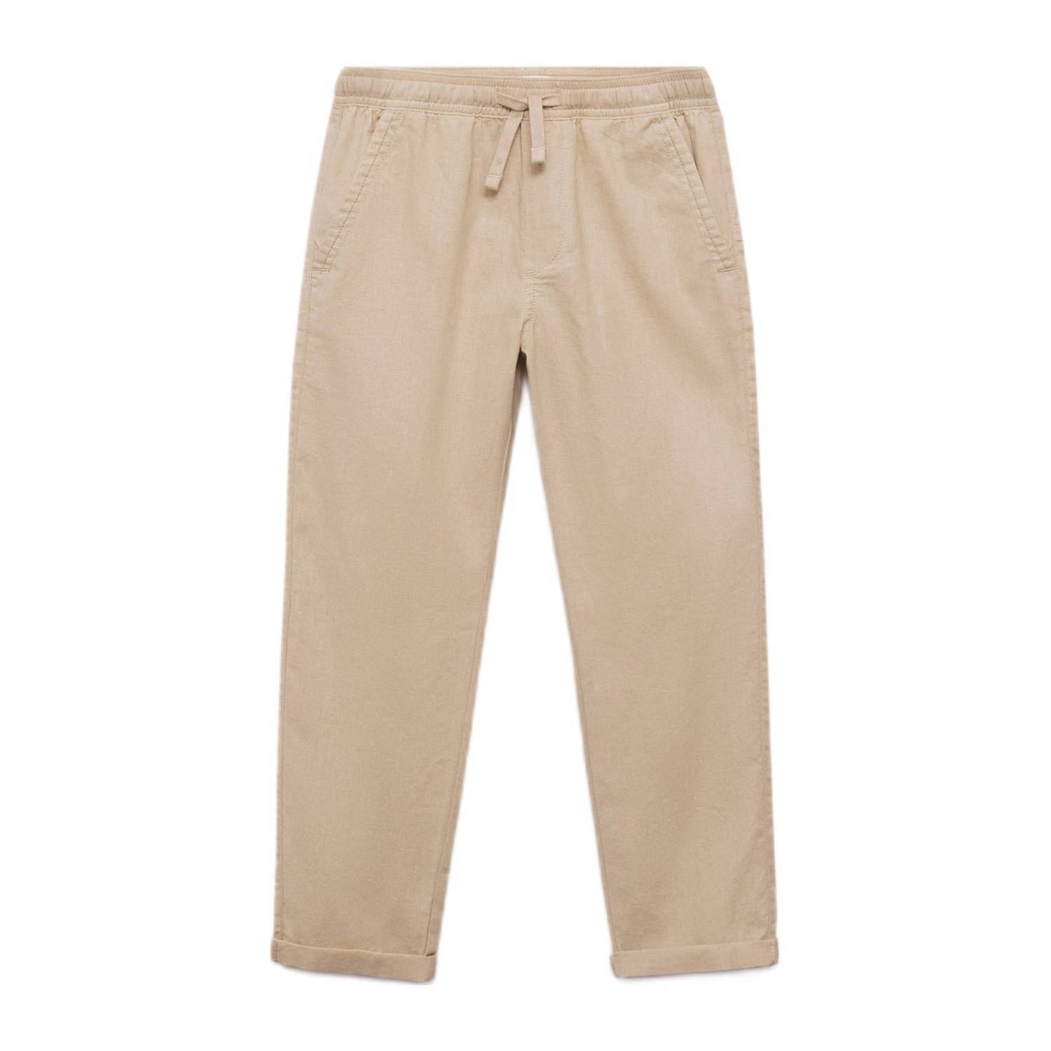 Mango Kids linnen casual broek beige