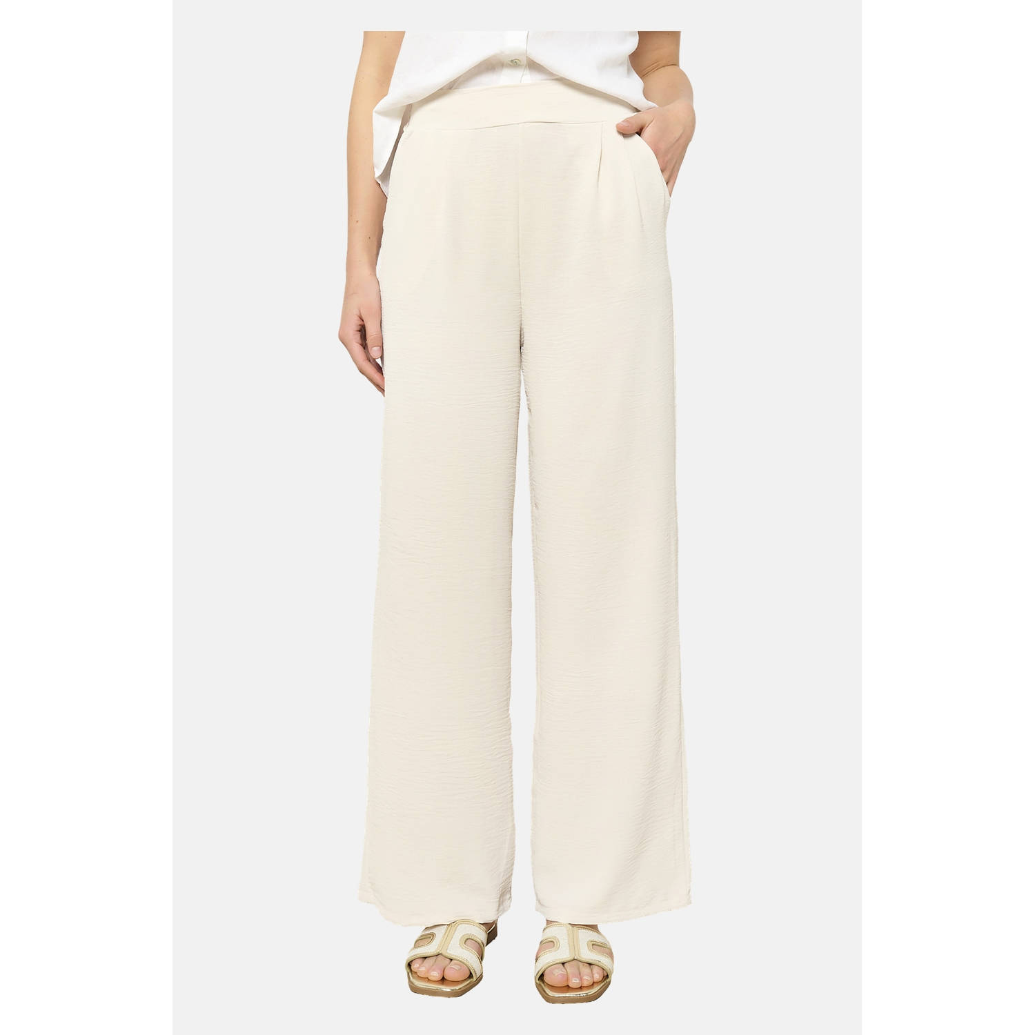 LOLALIZA wide leg broek ecru
