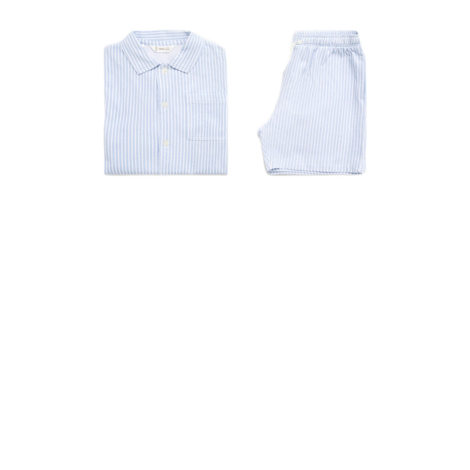Mango Kids shortama lichtblauw wit