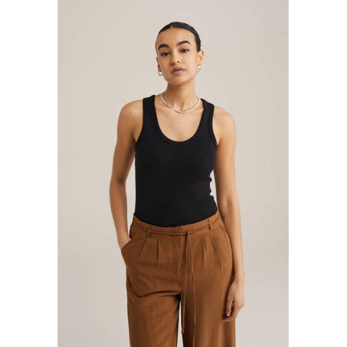 WE Fashion mouwloze top zwart afbeelding