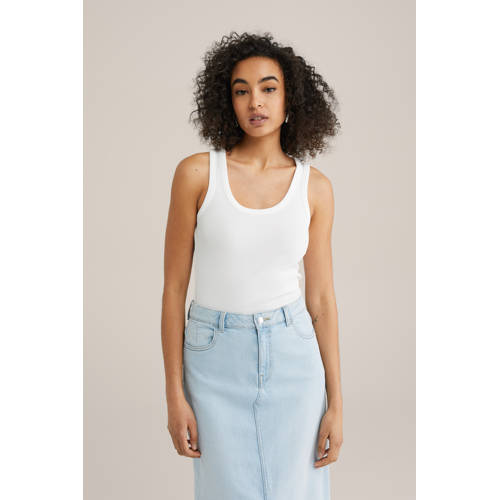WE Fashion mouwloze top wit afbeelding