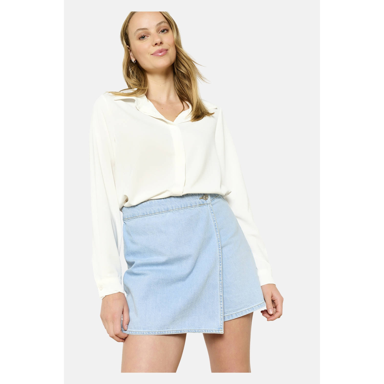 LOLALIZA denim skort light blue denim