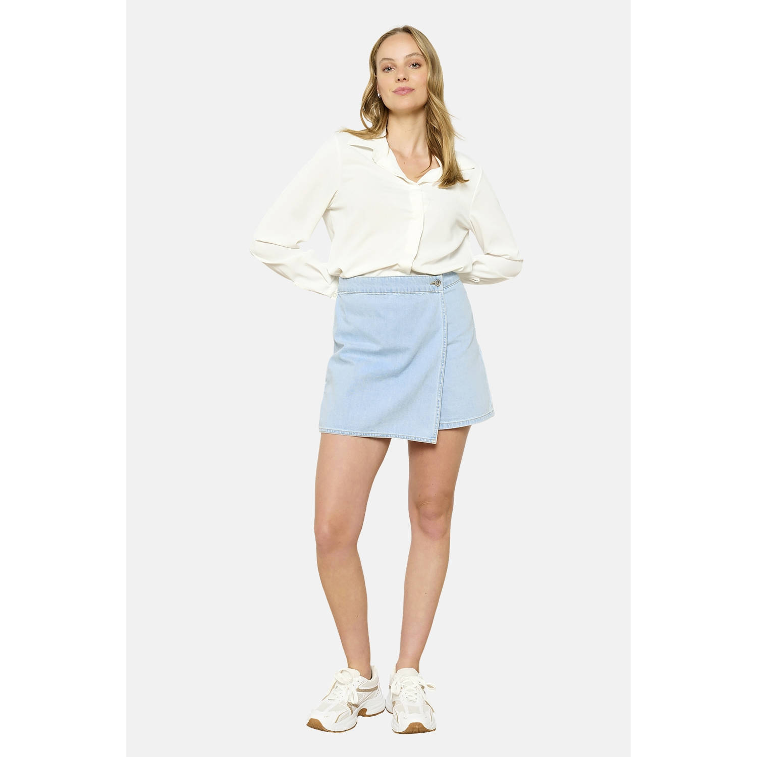 LOLALIZA denim skort light blue denim