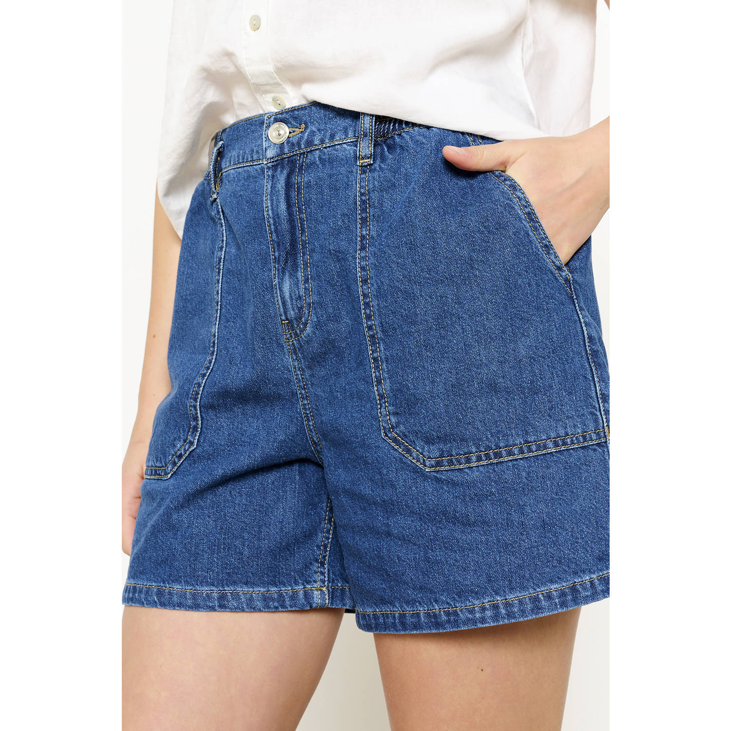 LOLALIZA denim high waist denim short medium blue denim